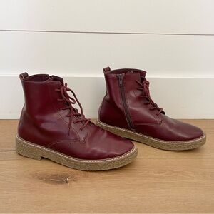 ZARA Girls Combat Boots - Size 38 (6US) - Maroon